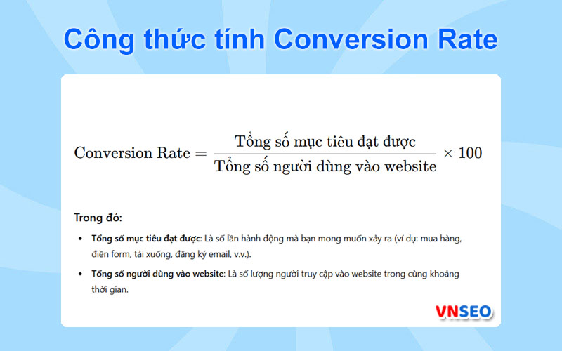 Cách tính tỷ lệ chuyển đổi Conversion Rate